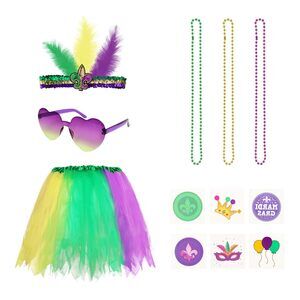 5667 78pcs Mardi Gras Outfits For Tutus Skirt, Beaded